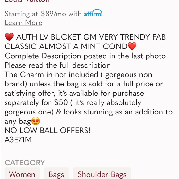 ❌❌SOLD❌❌🎁AUTH LV BUCKET GM GORG EUC CLASSIC🎁 - Picture 9 of 9